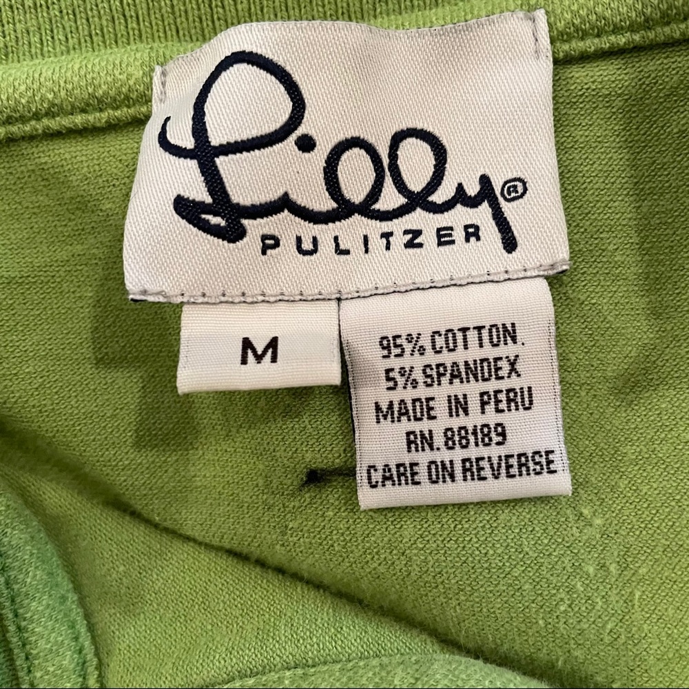 Lilly Pulitzer Green Long-Sleeved Polo | Size Medium - Picture 3 of 6